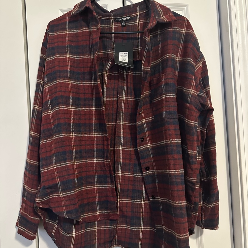 Plaid Button-Up Shirt